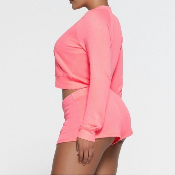 NWT Skims French Terry Zip Up Hoodie - Coral - S- SOLD OUT! - Picture 2 of 9